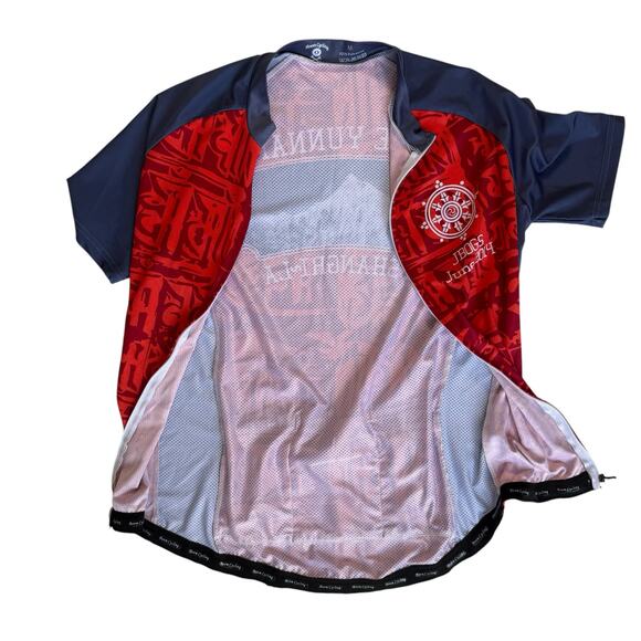 Boom Mens Cycling Jersey Shirt Medium Red Gray Zip Pockets Mekong Athleticwear‎ - Picture 4 of 11